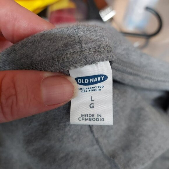 Old Navy Gray Off-Shoulder Short Sleeve Dress L Made In Cambodia - Picture 4 of 4